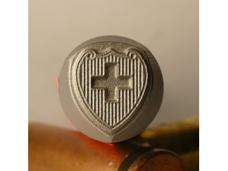 Stamp Swiss Cross in a shield